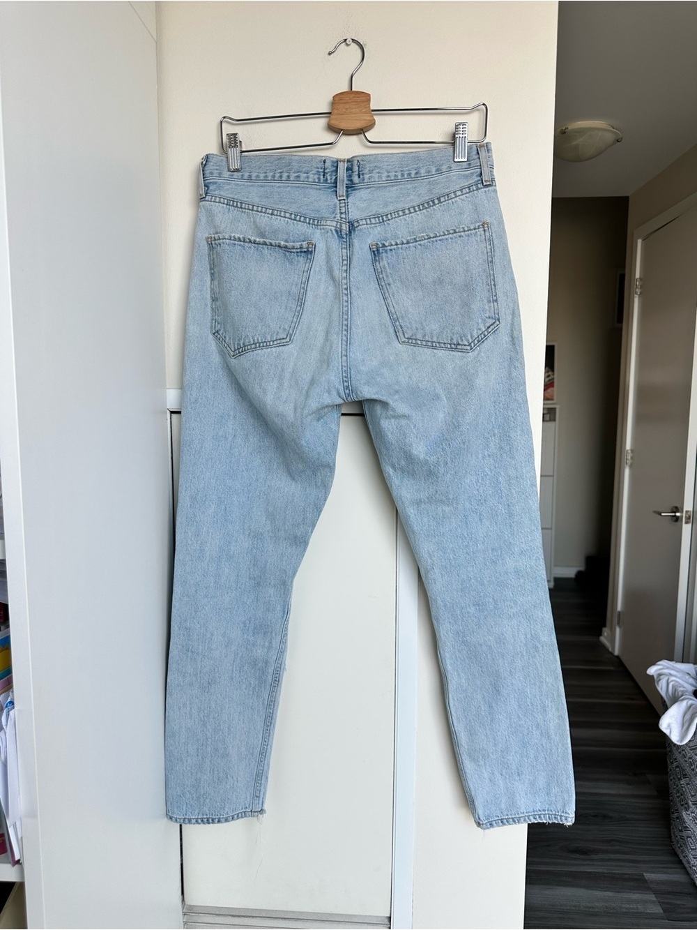 AGOLDE ($350) Jamie High Rise Cropped Straight Jeans Distressed Light Wash Sz 28 - Picture 11 of 16